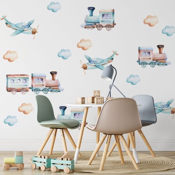 Obrovská sada nálepiek na stenu. Oblaky a lietadlo abstraktné – Samolepiace dekorácie na stenu 1 Objednajte tlač online – rýchlo a bez starostí. Doručenie po celom Slovensku. Letáky, vizitky, bannery, billboardy a viac. - Štýlové samolepiace nálepky na stenu – jednoduchá aplikácia, kvalitná tlač a dlhá životnosť.