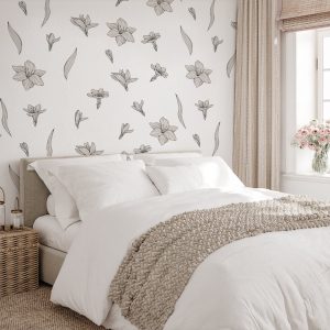 Kvetinové nálepky na stenu. Pastelové kvety (44) – Kvetinové nálepky na stenu do interiéru