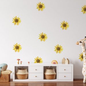 Kvetinové nálepky na stenu. Pastelové kvety (47) – Kvetinové nálepky na stenu do interiéru