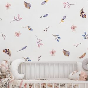 Kvetinové nálepky na stenu. Lúka Kvetinové – Kvetinové nálepky na stenu do interiéru