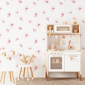 Kvetinové nálepky na stenu. Pastelové kvety (49) – Kvetinové nálepky na stenu do interiéru