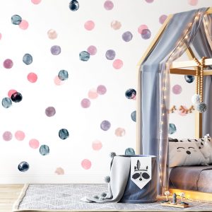 Bodky Nálepky na stenu. Mix Akvarelové bodky (2) – Samolepiace dekorácie na stenu