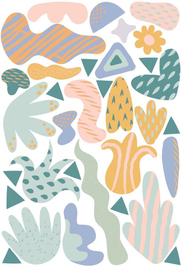 Obrovská sada nálepiek na stenu. Abstraktných tvarov – Samolepiace dekorácie na stenu 3 Objednajte tlač online – rýchlo a bez starostí. Doručenie po celom Slovensku. Letáky, vizitky, bannery, billboardy a viac. - Štýlové samolepiace nálepky na stenu – jednoduchá aplikácia, kvalitná tlač a dlhá životnosť.