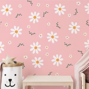 Kvetinové nálepky na stenu. Pastelové kvety (52) – Kvetinové nálepky na stenu do interiéru