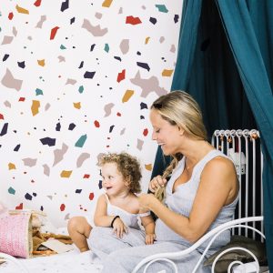 Terazzo nálepka na stenu. Abstraktné tvary (5) – Samolepiace dekorácie na stenu