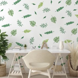 Kvetinové nálepky na stenu. Pastelové kvetinové (5) – Kvetinové nálepky na stenu do interiéru