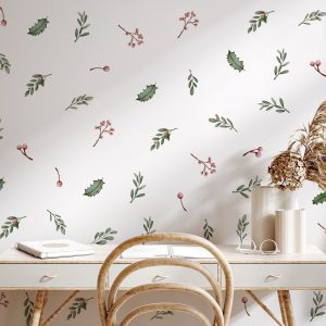 Boho Nálepky na stenu. Abstraktné listy (6) – Samolepiace dekorácie na stenu