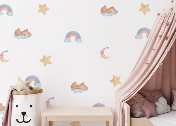 Dúhová nálepka na stenu. Dúhová s hviezdou mesiaca – Samolepiace dekorácie na stenu 2 Objednajte tlač online – rýchlo a bez starostí. Doručenie po celom Slovensku. Letáky, vizitky, bannery, billboardy a viac. - Štýlové samolepiace nálepky na stenu – jednoduchá aplikácia, kvalitná tlač a dlhá životnosť.