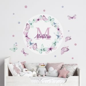 Motýľ Nálepka na stenu. Personalizované sada – Samolepiace dekorácie na stenu
