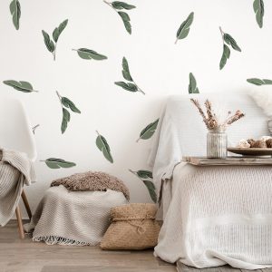 Boho Nálepky na stenu. Abstraktné listy (7) – Samolepiace dekorácie na stenu