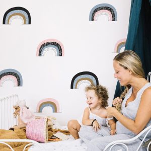 Boho Nálepky na stenu. Abstraktné dúha – Samolepiace dekorácie na stenu